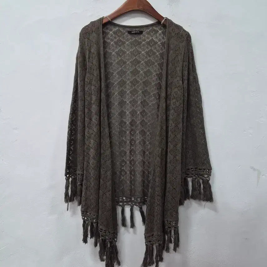 [BUNJANG] ROSE BUD Khaki Tassel Cardigan / ROSE BUD 카키 테슬 가디건