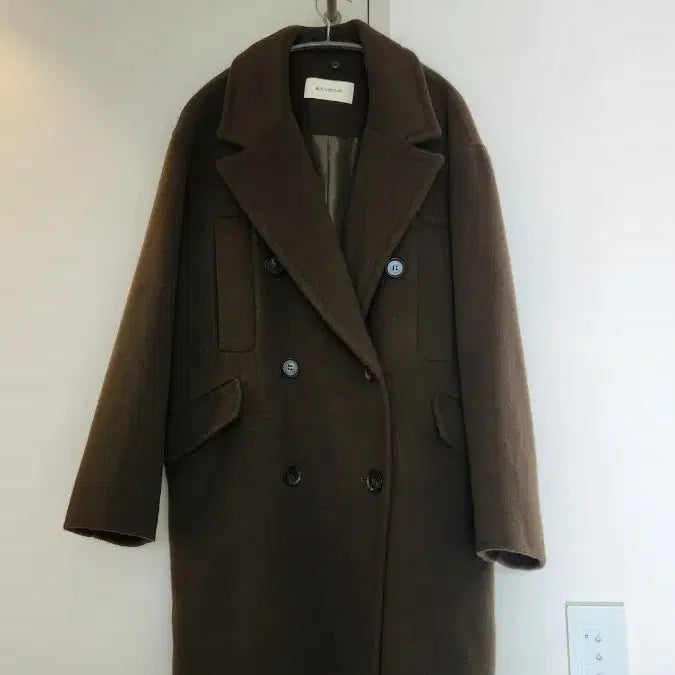 [BUNJANG] At Corner Khaki/Navy Double Coat / 앳코너 카키/네이비 더블코트
