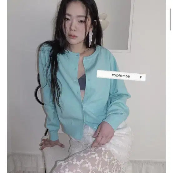[BUNJANG] Morent Zigzag Mint Cardigan / 모렌트 지그재그 민트 가디건 민트코어