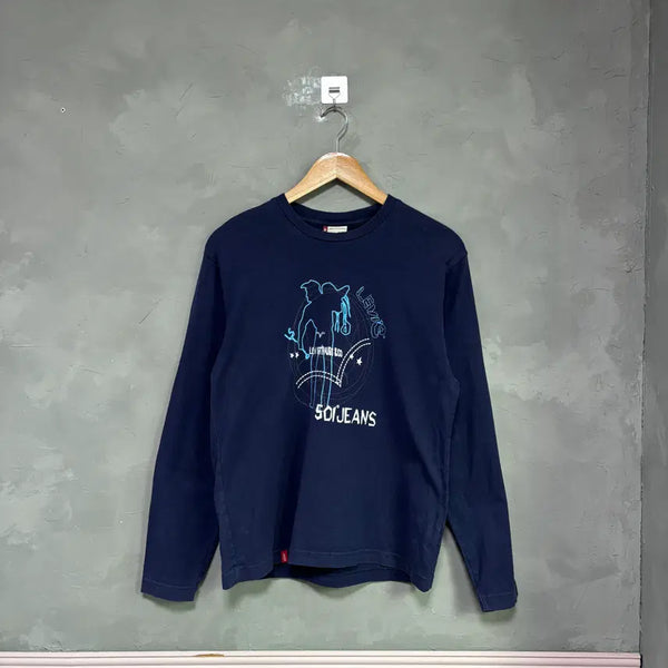 [BUNJANG] Levi's Big Logo Long Sleeve Navy / 리바이스 빅로고 롱슬리브 네이비
