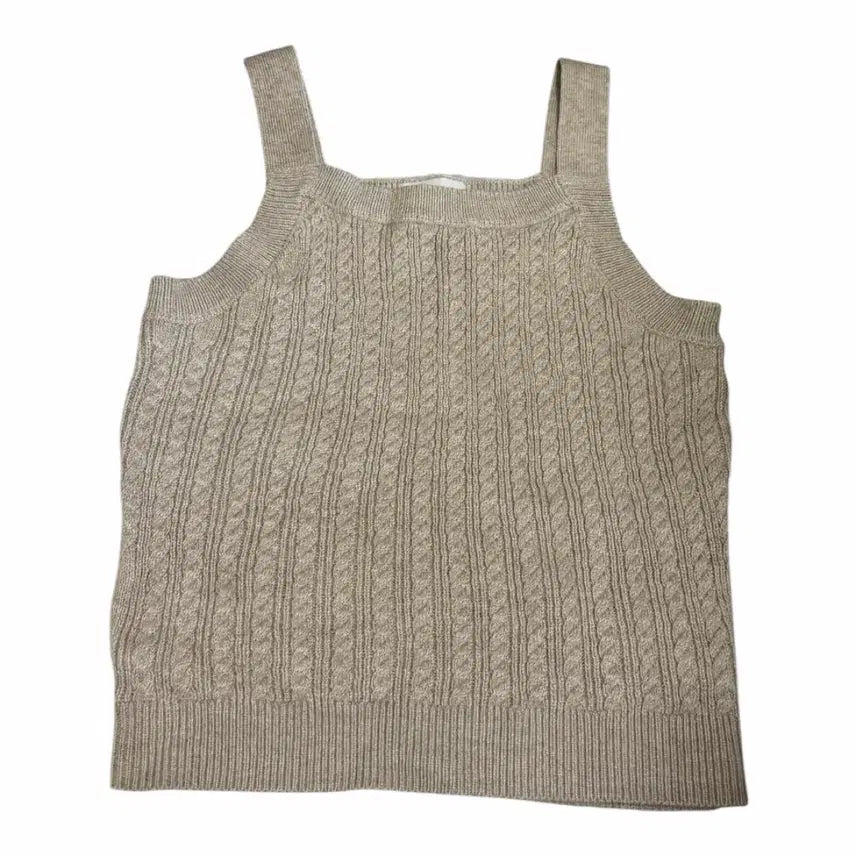 [BUNJANG] Cable Knit Sleeveless Top - Beige / 케이블 니트 민소매 베이지