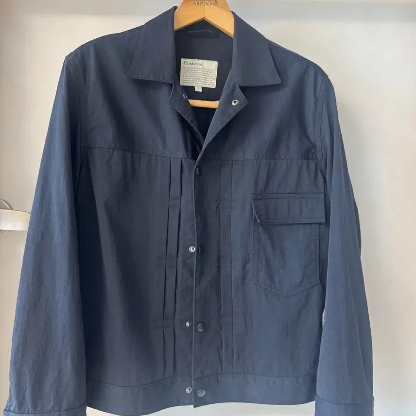 [BUNJANG] Pottery Nylon Trucker Jacket Navy / 포터리 나일론 트러커자켓 네이비