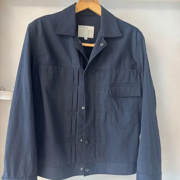 [BUNJANG] Pottery Nylon Trucker Jacket Navy / 포터리 나일론 트러커자켓 네이비