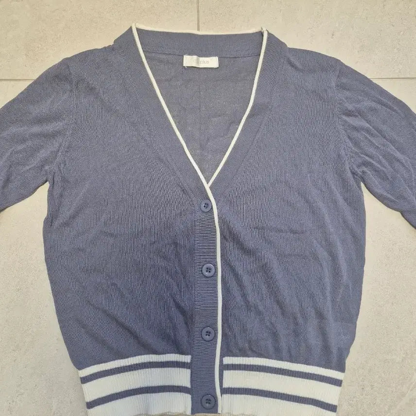 [BUNJANG] abplus Blue Colorblock Cardigan / abplus 블루 배색 가디건 듀엘 자라 에잇세컨즈 온앤온