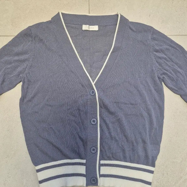 [BUNJANG] abplus Blue Colorblock Cardigan / abplus 블루 배색 가디건 듀엘 자라 에잇세컨즈 온앤온
