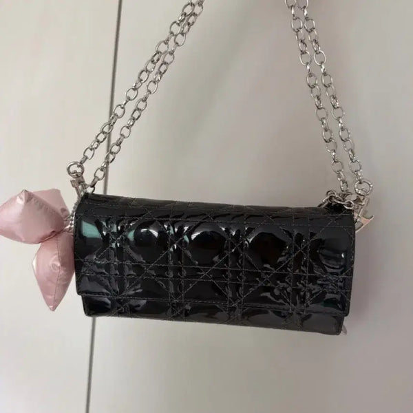 [BUNJANG] Dior Cannage Patent WOC Black / (정품) 디올 까나쥬 페이던트 woc