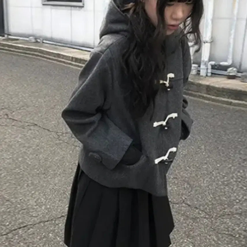[BUNJANG] Short Hooded Coat / 숏 후드 코트