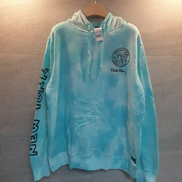 [BUNJANG] Keith Haring Tie-Dye Hooded Sweatshirt / Keith Haring. 정품. 타이 다이. 후드티. 미착.