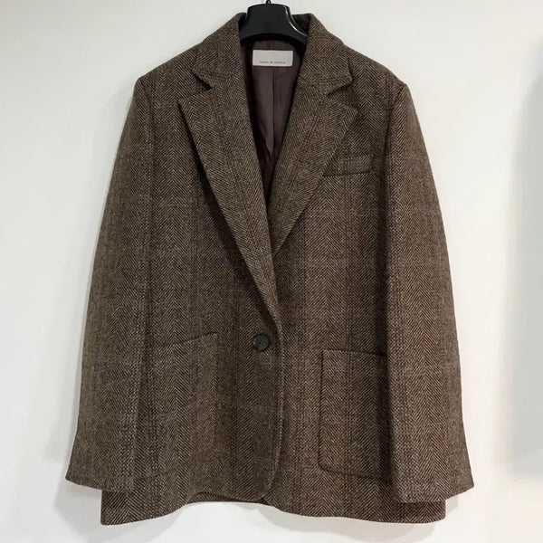 [BUNJANG] VOV Wool Blend Jacket Brown Size 55 / 보브 VOV 울 블랜드 자켓 55 브라운
