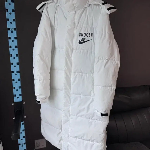 [BUNJANG] Nike Swoosh Long Padding White XL / 나이키 스우시 롱패딩 엄청빵빵함 화이트 XL 새거급화이트