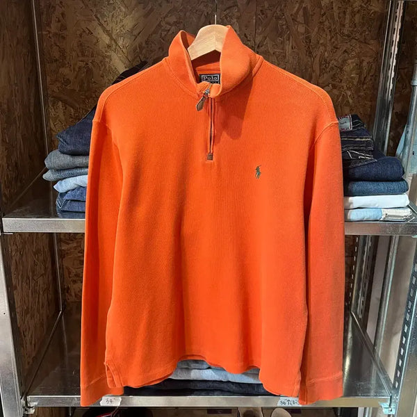 [BUNJANG] Polo Ralph Lauren Half Zip Sweater Orange / 폴로 랄프 로렌의 반 집업 M