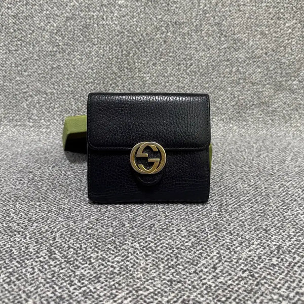[BUNJANG] Gucci GG Interlocking Flap Women's Card Wallet / 구찌 GG 인터로킹 플랩 여성 카드지갑 지갑 중지갑