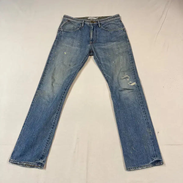 [BUNJANG] Nonnative 32-inch Washed Denim Pants with Check Lining / 32inch) 논네이티브 nonnative 체크 라이닝 워싱 데님 팬츠