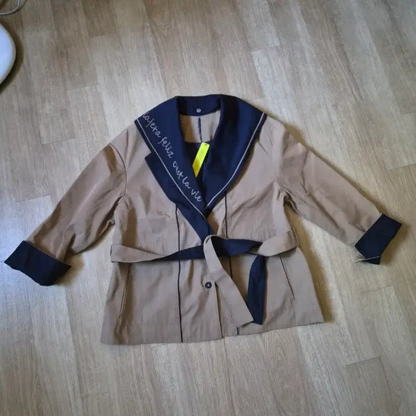 [BUNJANG] Beige Short Trench Coat Jacket - Size 95 / (택달린새상품)베이지 숏 트렌치코트 자켓 95사이즈