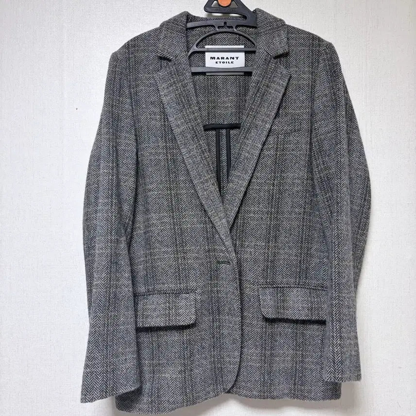 [BUNJANG] Isabel Marant Étoile Charlene Herringbone Wool Jacket Neutral Grey Size 34 / [정품/34] 이자벨마랑 에뚜왈 샤를린 샤를리 그레이 헤링본 울 자켓