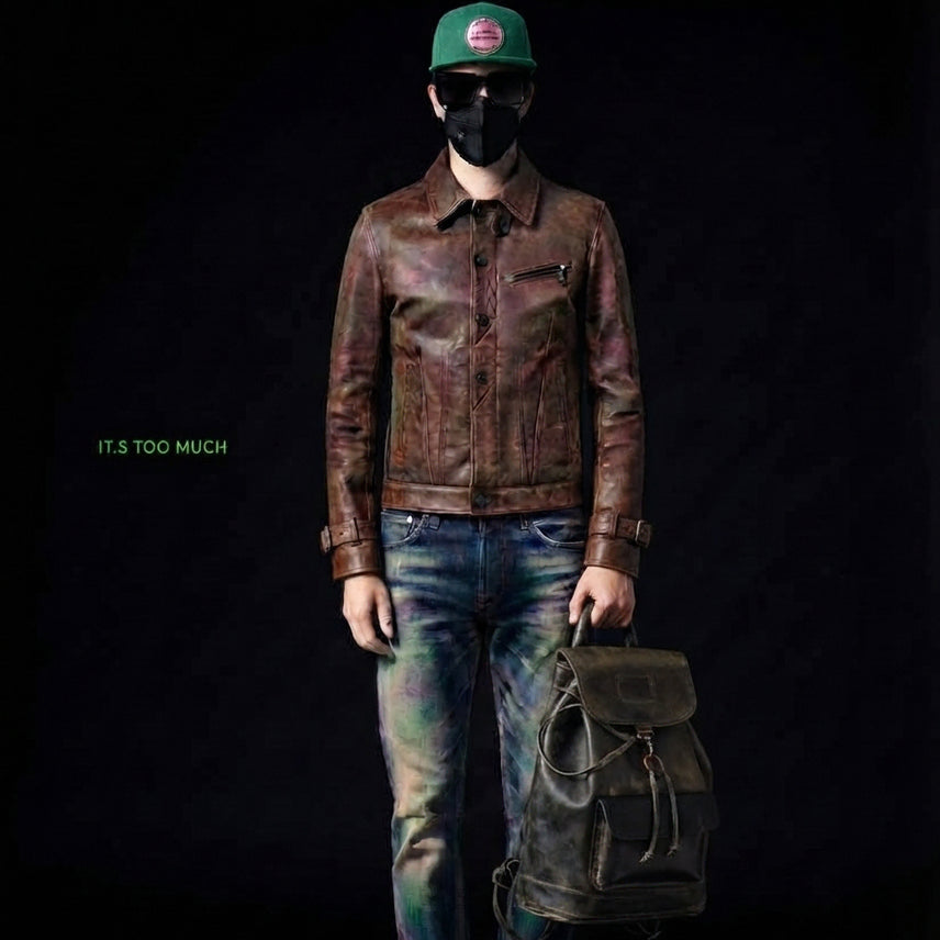 [BUNJANG] Vintage Leather Backpack / Q483 백팩 가죽 배낭 가죽백 가죽가방 빈티지가방 남자가방 남성백