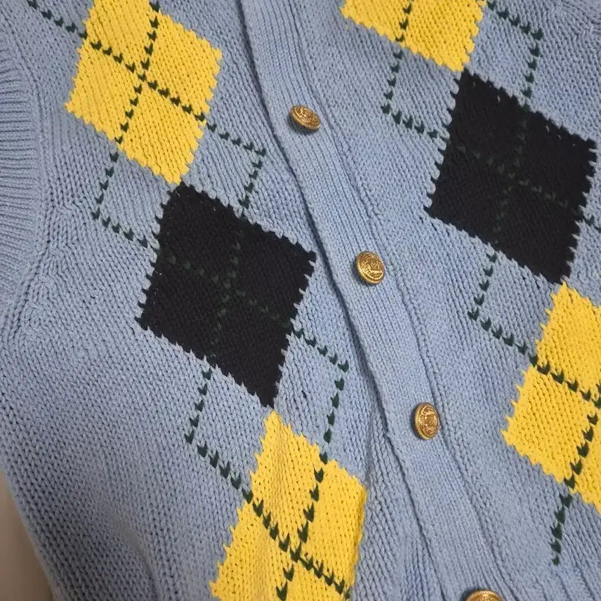 [BUNJANG] ZARA Argyle Pattern Knit Vest / 아가일 패턴 니트 가디건 블루 자라베스트
