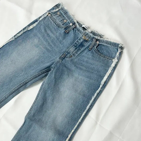 [BUNJANG] Fringe Bootcut Low-Rise Denim Pants / 프린지 부츠컷 로우라이즈 데님 팬츠
