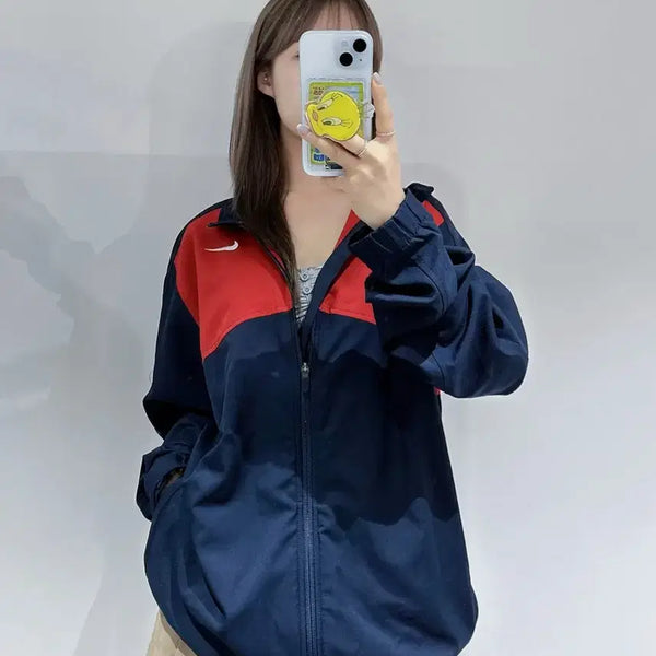 [BUNJANG] Nike Swoosh Colorblock Windbreaker Jacket / 나이키 스우시 배색 바람막이
