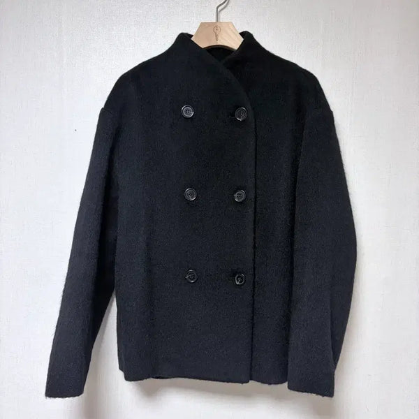 [BUNJANG] ARKET Brushed Wool Shawl Collar Double Jacket Black / [EUR 32] 아르켓 ARKET 브러쉬드 울 숄칼라 더블 자켓 블랙