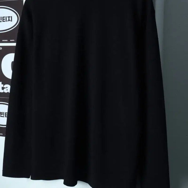 [BUNJANG] Drawfit Knit Mock Neck Plain Black Normcore / (M-L) 드로우핏 니트 모크넥 무지 블랙 놈코어-H39749