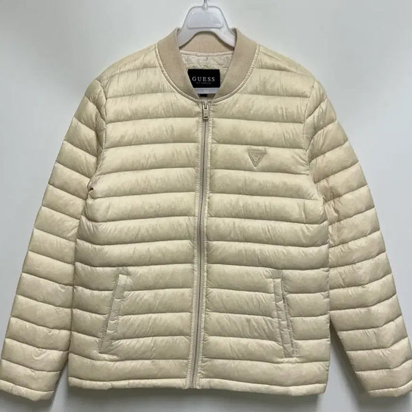 [BUNJANG] GUESS Women's Lightweight Down Puffer Jacket Cream / [여자-80]GUESS 게스 우먼 경량 다운점퍼