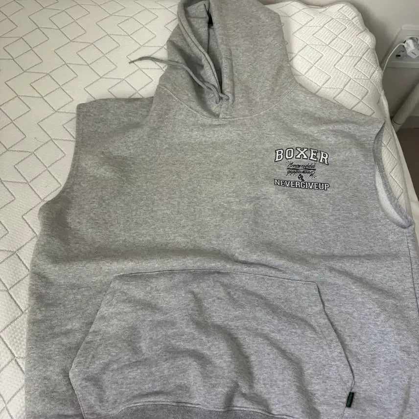 [BUNJANG] Oversized Grey Zip-Up Hoodie / 나시집업