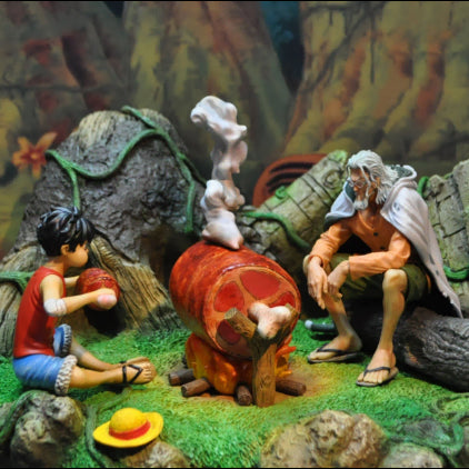 [BUNJANG] JACKSDO Monkey D. Luffy & Silvers Rayleigh Diorama Set / 원피스 잭스두 루피, 레일리, 디오라마포함 3채, 수련 후 고기먹방하는 장면, 애장 피규어 23만원에 저렴히 판매합니다