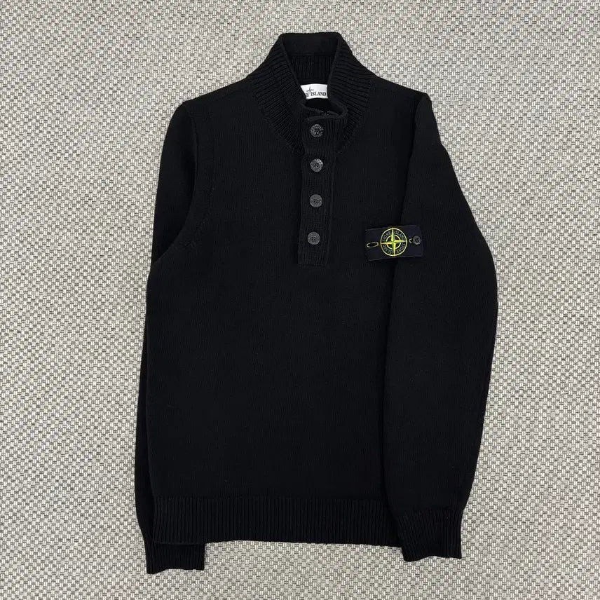 [BUNJANG] Stone Island Half-Zip Knit M Black / [M]스톤아일랜드 반집업 니트