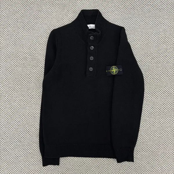[BUNJANG] Stone Island Half-Zip Knit M Black / [M]스톤아일랜드 반집업 니트