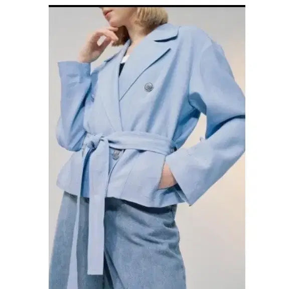 [BUNJANG] Lanvin Collection Emblem Button Belted Jacket / 랑방컬렉션  엠블럼 버튼 벨티드 자켓 55 사이즈 정품