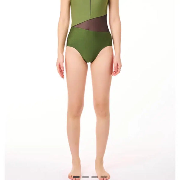 [BUNJANG] Rousse Fly Oblique Leotard (Olive) / 루스플라이 오블리크 레오타드(올리브색) 현대무용복 발레복