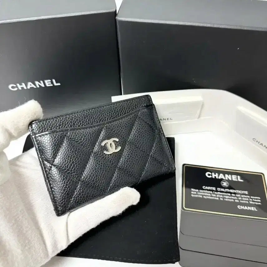 [BUNJANG] Chanel Classic Caviar Card Holder Silver Hardware / (정품)(새상품급,풀구성)샤넬 클래식 캐비어 카드지갑 은장
