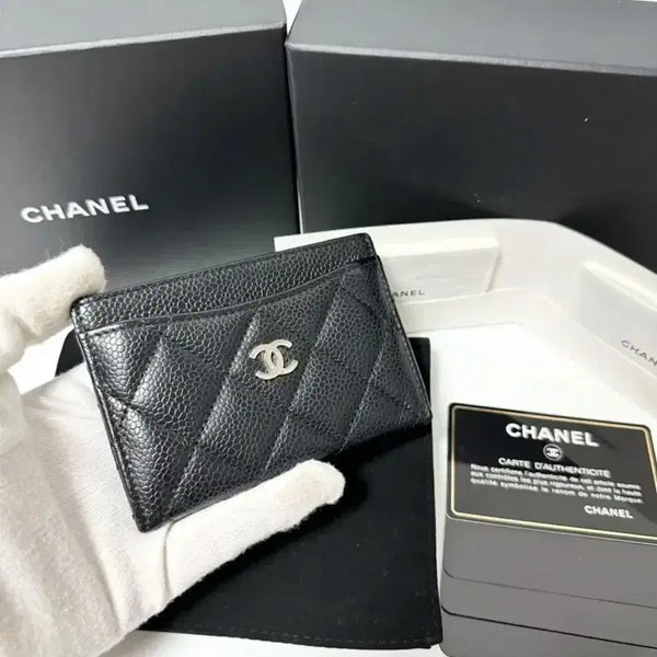 [BUNJANG] Chanel Classic Caviar Card Holder Silver Hardware / (정품)(새상품급,풀구성)샤넬 클래식 캐비어 카드지갑 은장