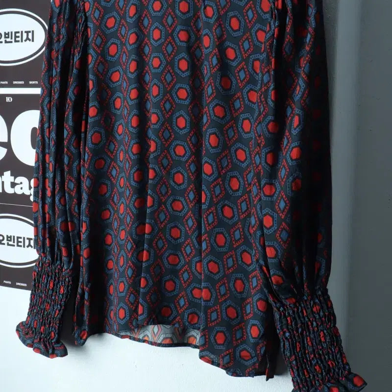 [BUNJANG] ZARA Pattern Blouse / W(XS-S) 자라 셔츠 남방 블라우스 패턴 블루 에스닉-H39769