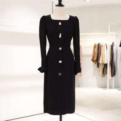 [BUNJANG] it michaa Square Neck Button Detail Dress Size 66 / 잇미샤 it michaa 스퀘어넥 버튼 포인트 원피스  66사이즈 정품
