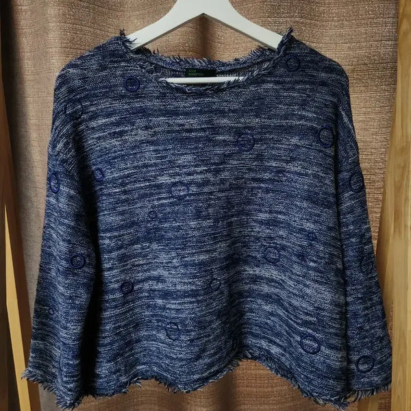 [BUNJANG] Benetton Blue Knit One Size / BENETTON 니트 블루 원사이즈