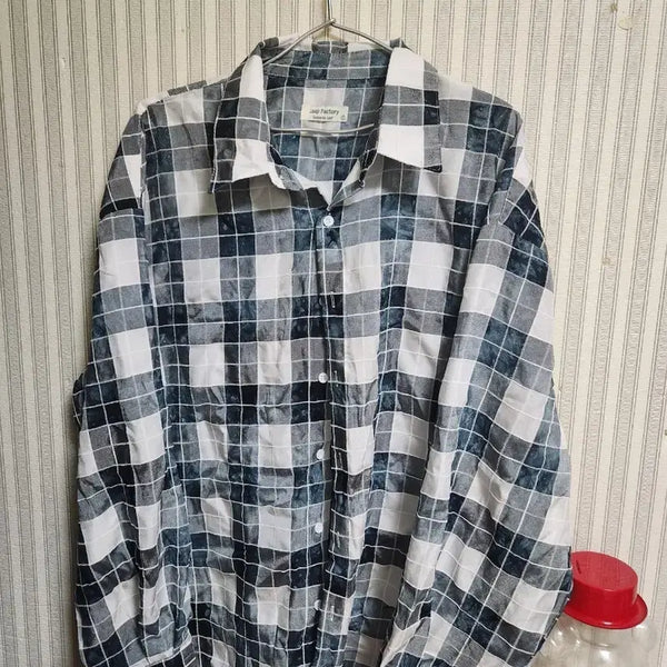 [BUNJANG] Long Sleeve Plaid Shirt / 긴팔체크셔츠