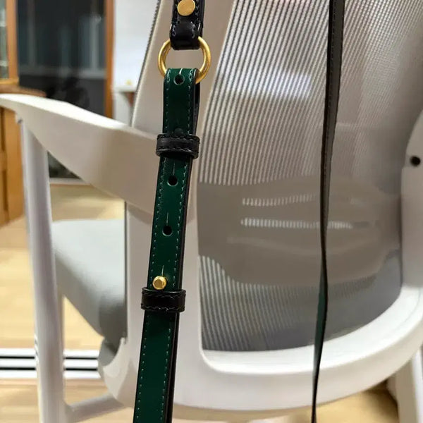 [BUNJANG] Leather Strap Handbag Accessory - Black & Green / 가죽 스트랩 블랙 & 그린 핸드백 악세서리