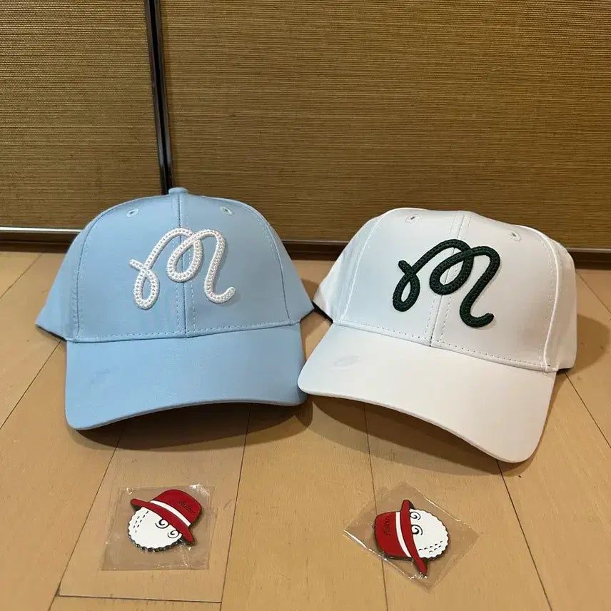 [BUNJANG] Malbon Golf Hat White Blue / 말본 골프모자 화이트 블루