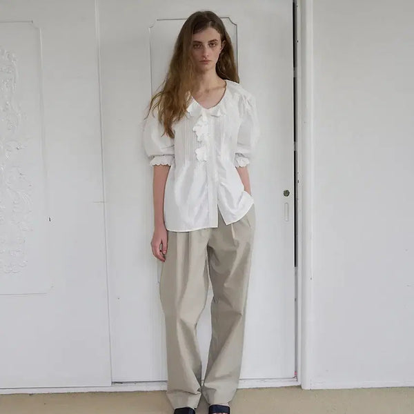 [BUNJANG] Sodingkeybread Frida White Blouse / 쏘딩키브레드 블라우스 Frida White Blouse