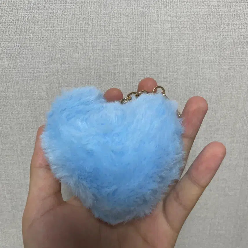 [BUNJANG] Blue Heart Plush Keyring / 새상품)블루 하트 퍼 인형키링