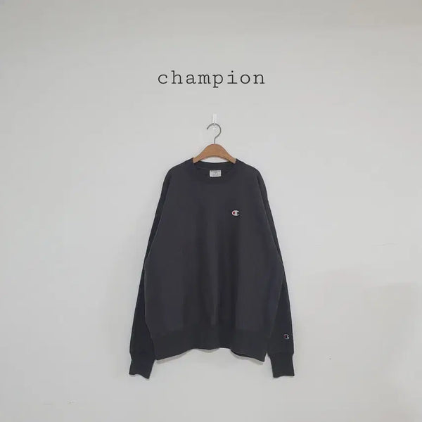 [BUNJANG] Champion Reverse Weave Embroidered Logo Sweatshirt Deep Gray / No.26091806 챔피온 리버스위브 자수로고 맨투맨 딥그레이