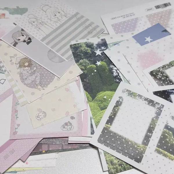 [BUNJANG] Decorative Sticker Paper 100 Sheets Bundle Set / 다꾸 모조지 100장 일괄판매