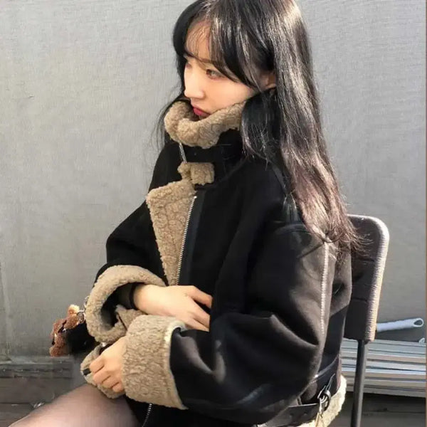 [BUNJANG] Ablie Sheepskin Lined Jacket / 에이블리 무스탕