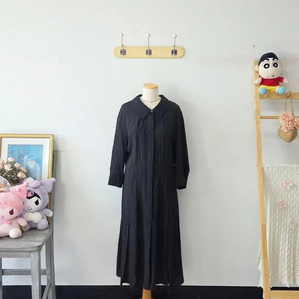[BUNJANG] LBL Black Button Long Dress / 빈티지 만원샵 LBL 블랙 단추 롱 원피스
