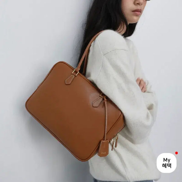 [BUNJANG] Dunst Classic 28 Leather Bag Tan / 던스트 클래식 28 레더 백 탠