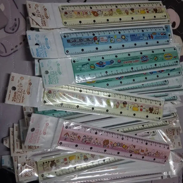 [BUNJANG] Vintage 20cm Character Ruler Bundle (47 pcs) / 고전문구)))  20cm캐릭터 자 (47개일괄)