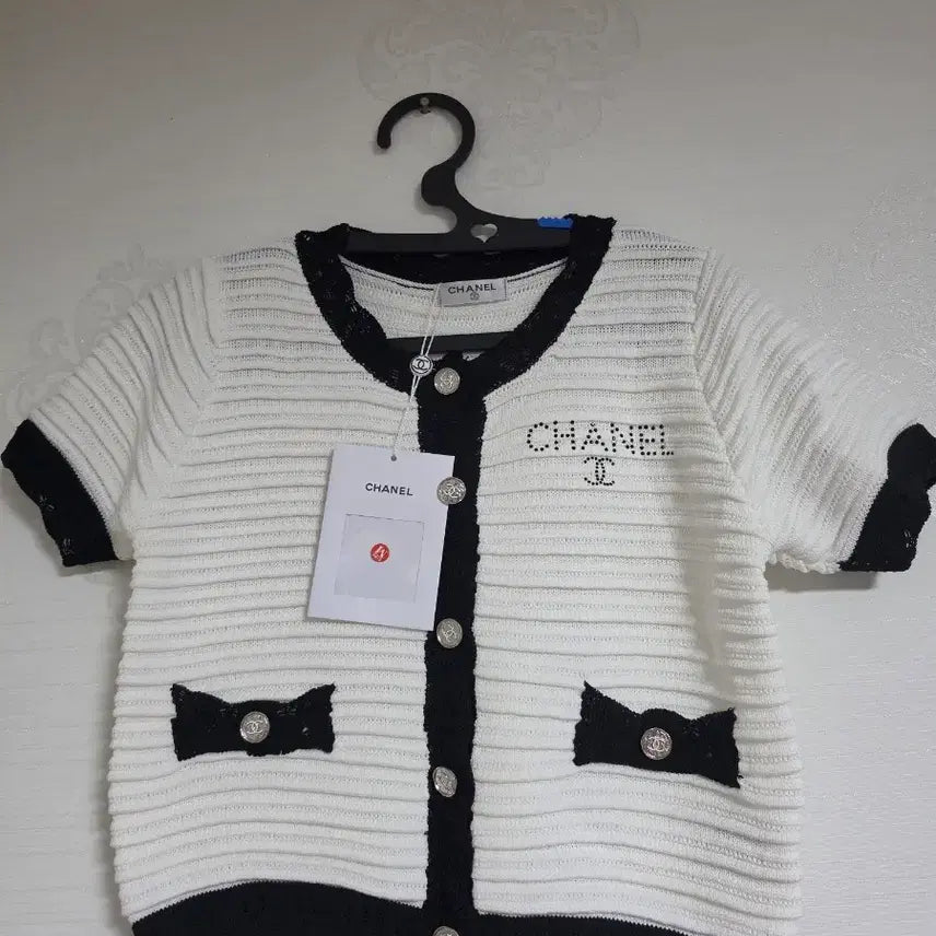 [BUNJANG] White Short-Sleeve Cardigan / 반팔 가디건 화이트 M사이즈(새상품 )