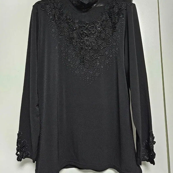 [BUNJANG] Juvance Black Lace Tee Blouse (Size 95) / (새상품) 쥬뱅스 블랙 레이스 티블라우스 (95)